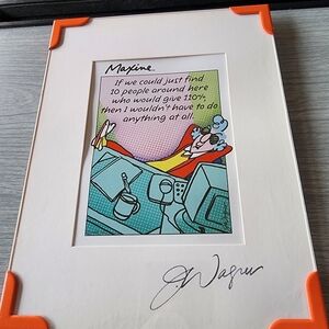John Wagner Signed Maxine Crabby Road Print 9" x 7"